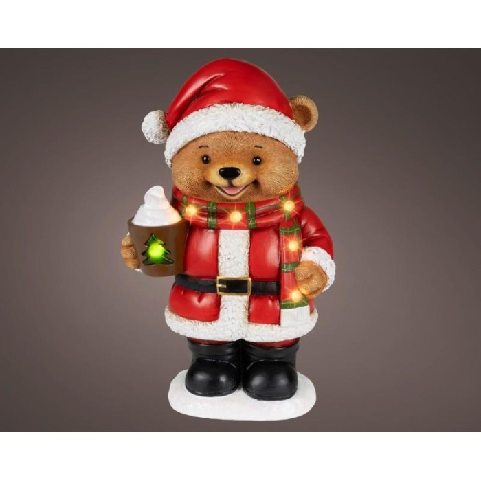ORSETTO NATALE CON TAZZA LED H.37